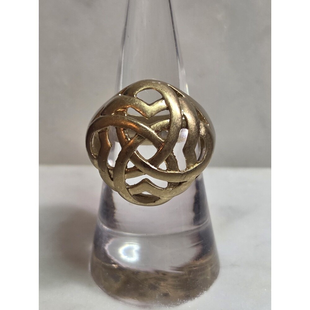 Ring Lia Sophia Gold Tone Satin Finish Celtic Knot Size 7 Womens Fashion Jewelry